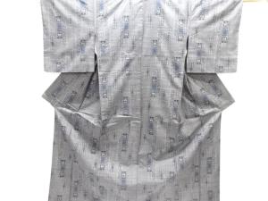 短冊に華紋模様織り出し本場泥大島紬着物(5マルキ)